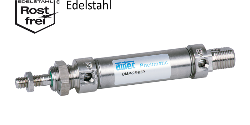Airtec ISO 6432-Zylinder, einfachwirkend, Kolben 16mm, Hub 50mm (ZEM16/50)  - Landefeld - Pneumatik - Hydraulik - Industriebedarf